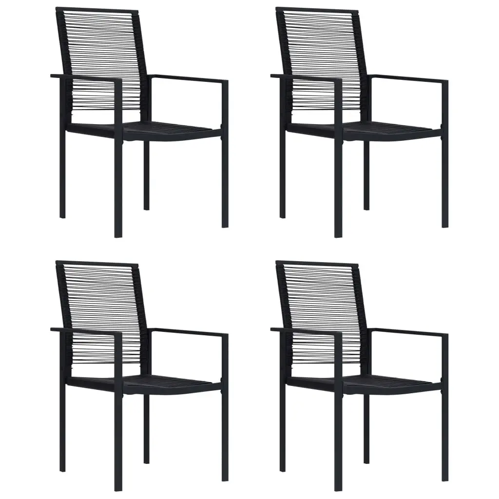 Garden Chairs 4 pcs PVC Rattan Black 312172 - Furniture