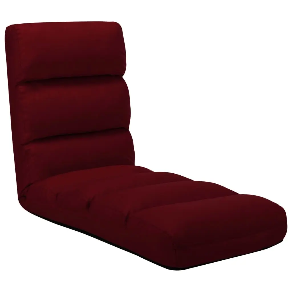 Folding Floor Chair Wine Red Faux Leather 325249 - Furniture