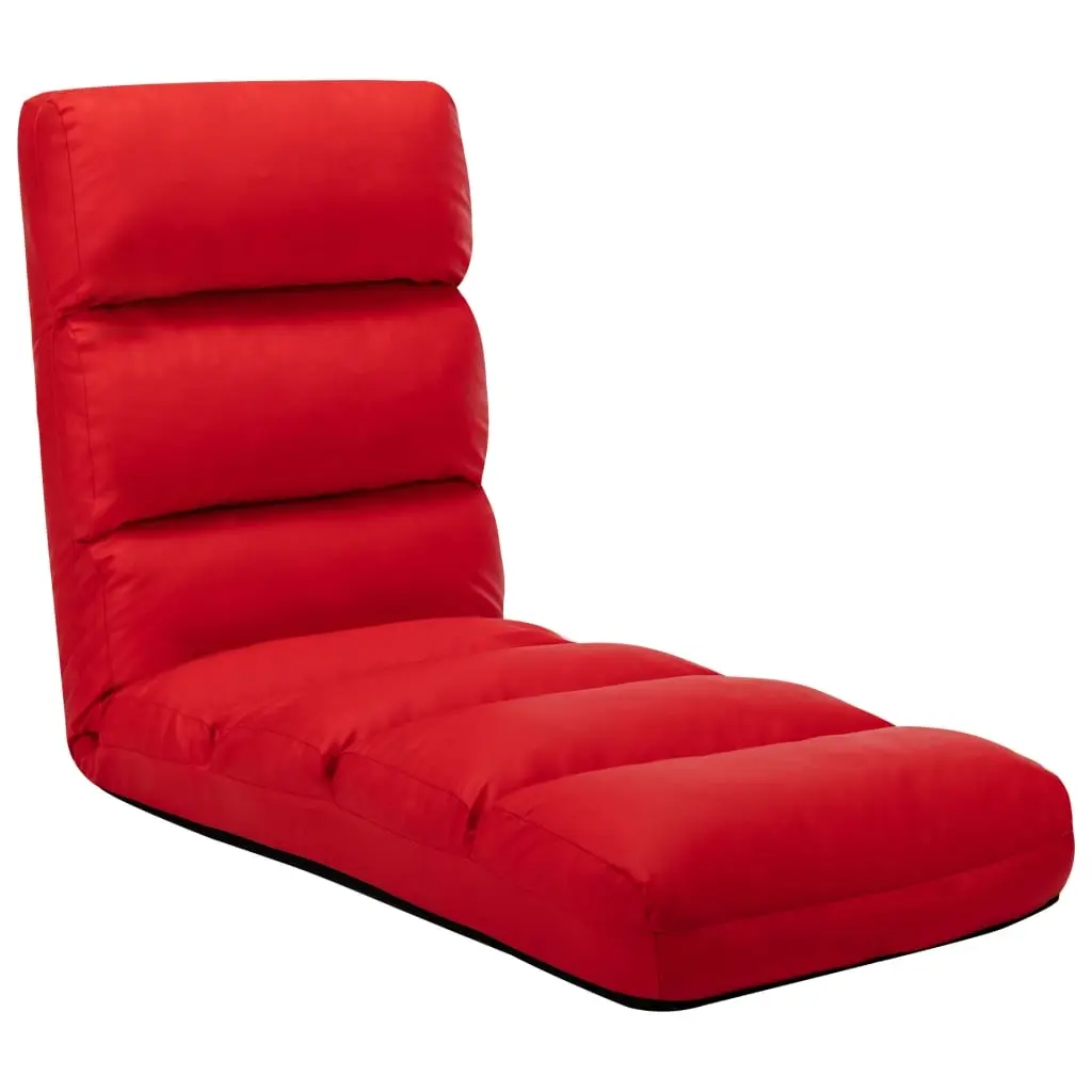 Folding Floor Chair Red Faux Leather 325250 - Furniture