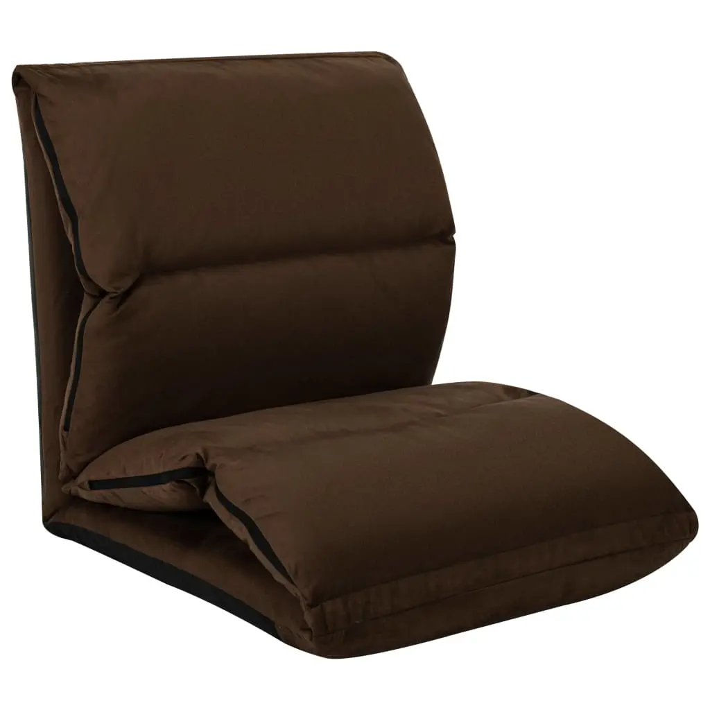 Folding Floor Chair Brown Microfibre 325258 - Furniture