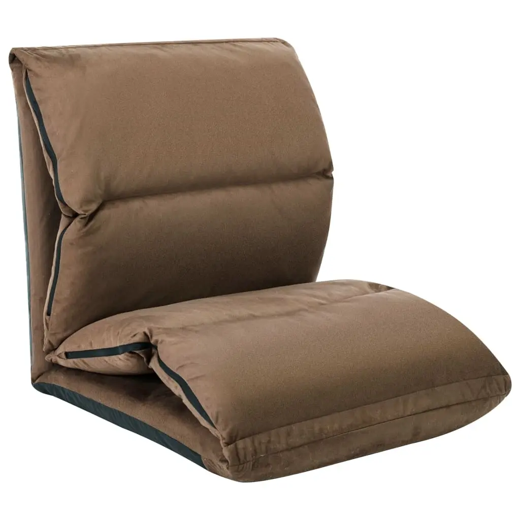 Folding Floor Chair Taupe Microfibre 325259 - Furniture