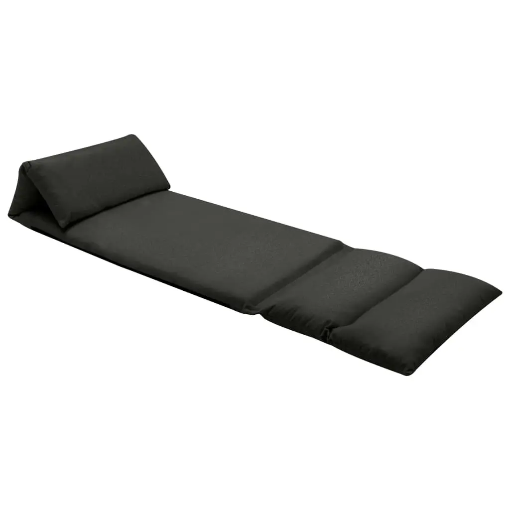 Folding Floor Chair Black Microfibre 325262 - Furniture
