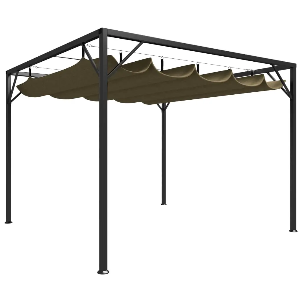 Garden Gazebo with Retractable Roof 3x3 m Taupe 180 g/m² 312220 - Home & Garden