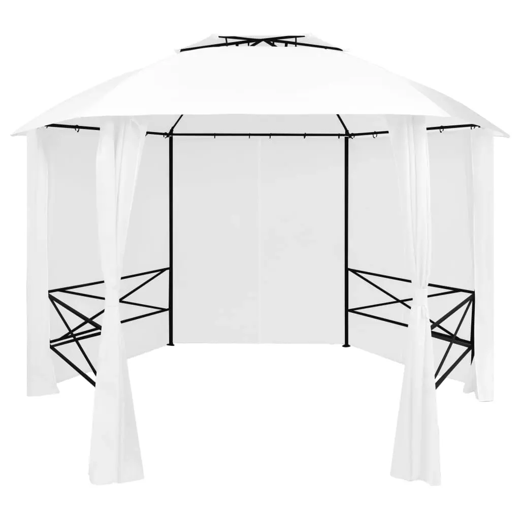 Garden Marquee with Curtains 360x312x265 cm White 180 g/m² 312234 - Home & Garden