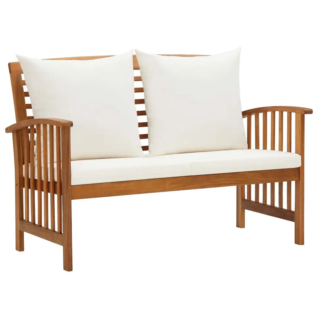 Garden Bench with Cushions 119 cm Solid Acacia Wood 310260 - Up to 65% off Outdoor Furniture