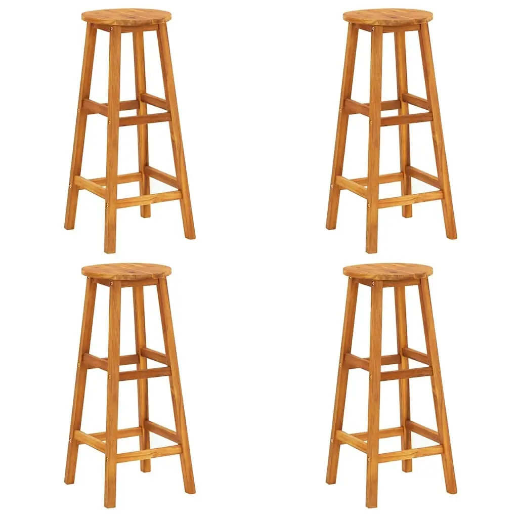 Bar Stools 4 pcs Solid Acacia Wood 310285 - Up to 65% off Outdoor Furniture