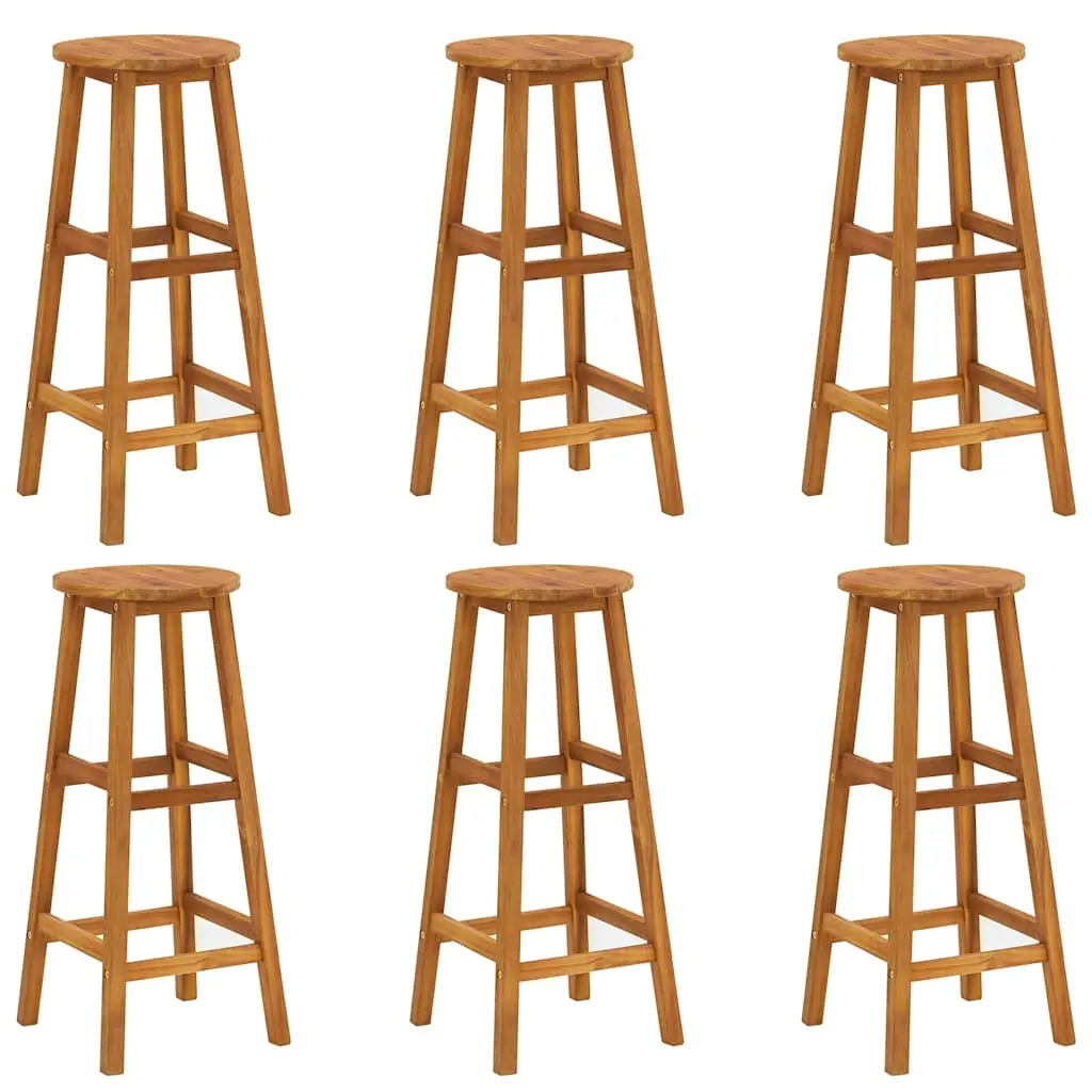 Bar Stools 6 pcs Solid Acacia Wood 310287 - Furniture