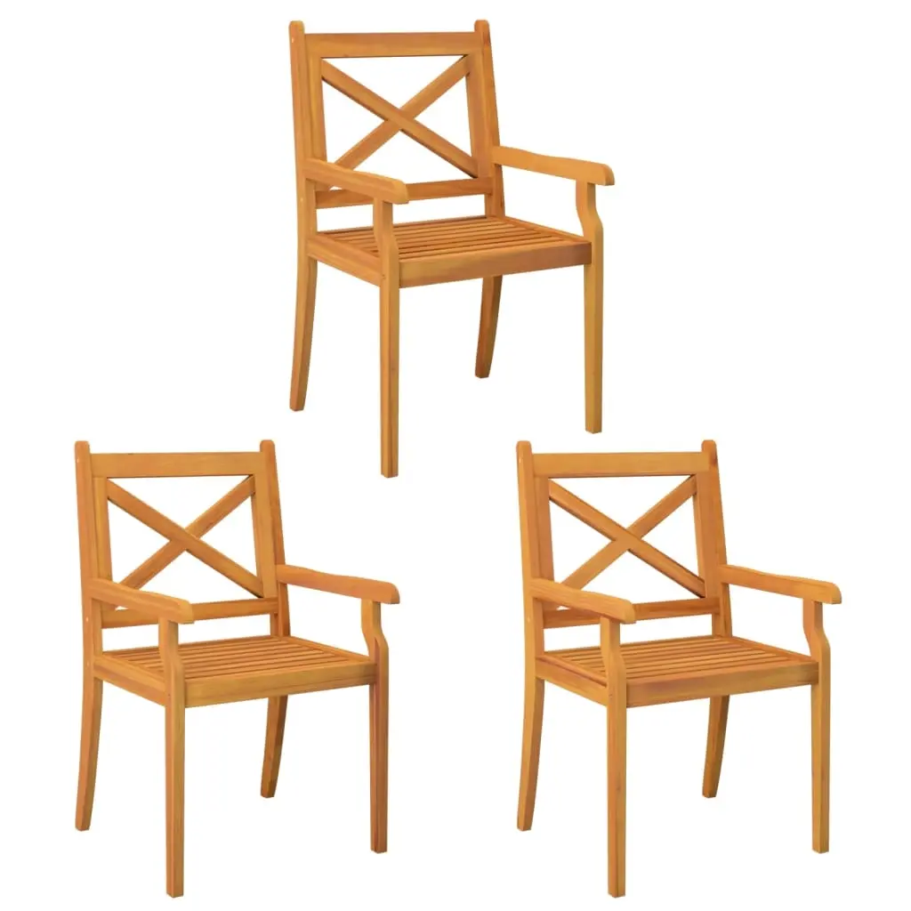 Outdoor Dining Chairs 3 pcs Solid Wood Acacia 310306 - Furniture