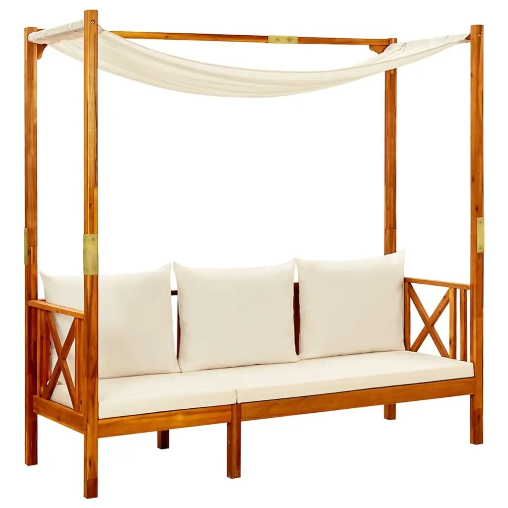 Garden Bench with Canopy Solid Acacia Wood 310320 - Furniture