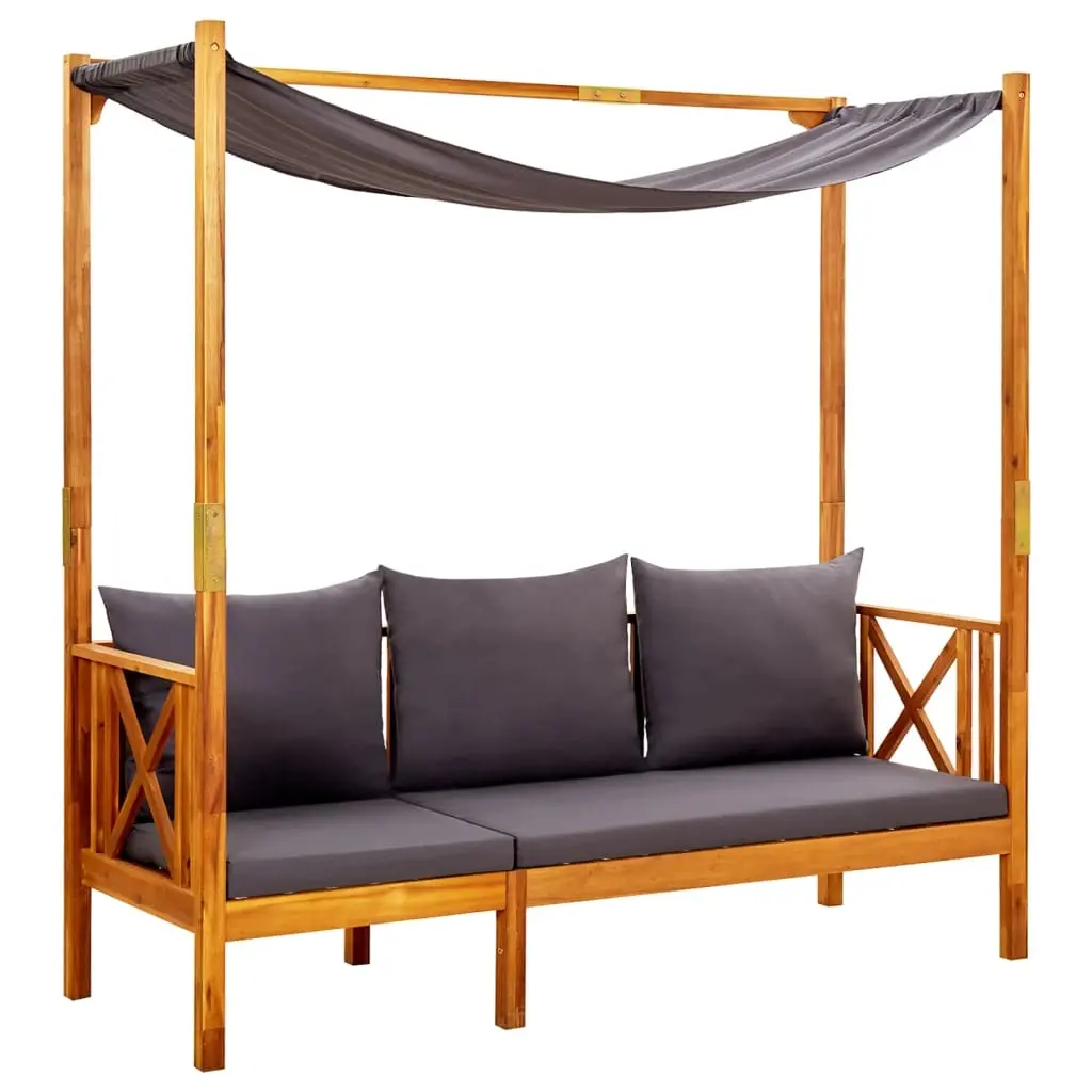 Garden Bench with Canopy Solid Acacia Wood 310321 - Furniture