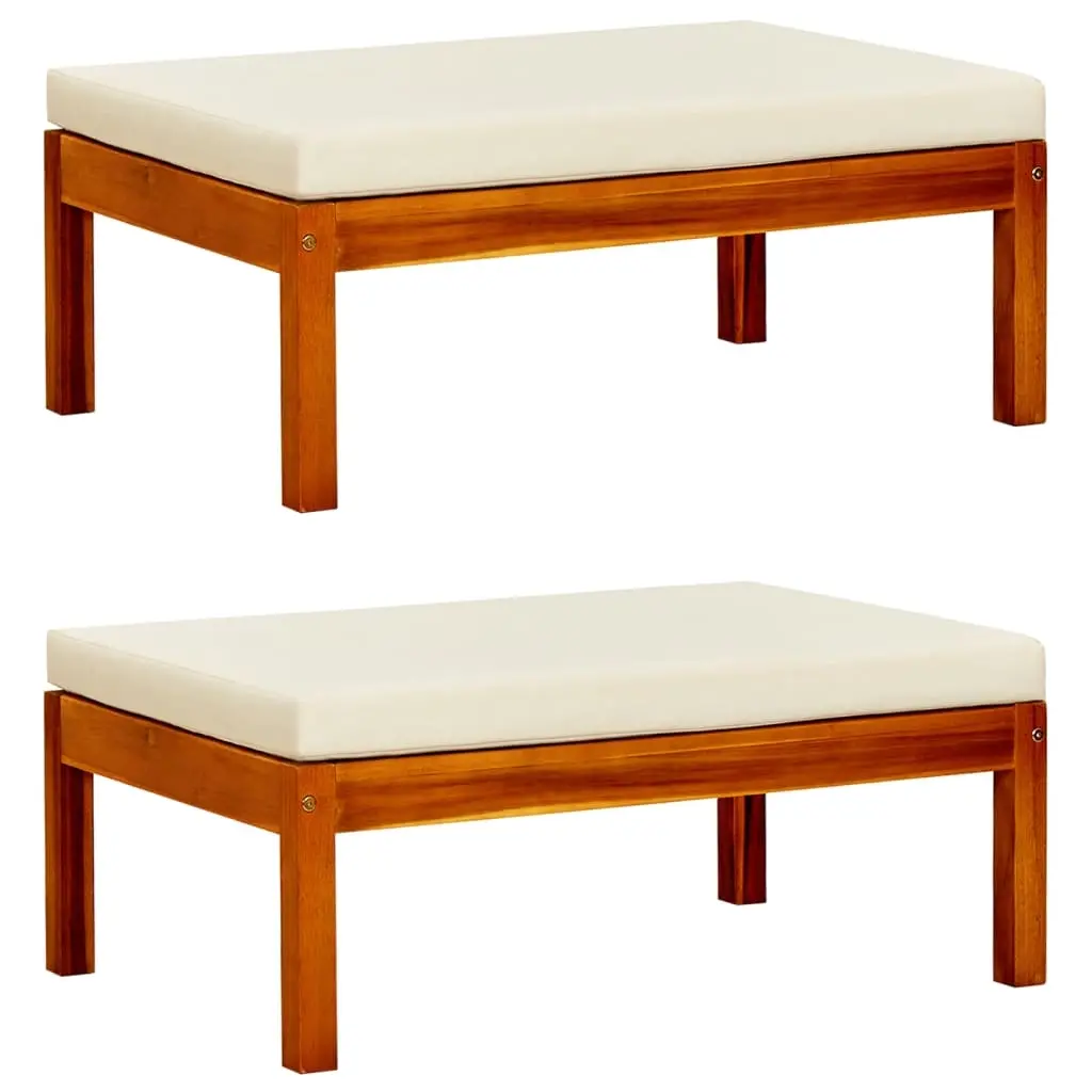 Garden Footrests 2 pcs Solid Acacia Wood 310323 - Furniture