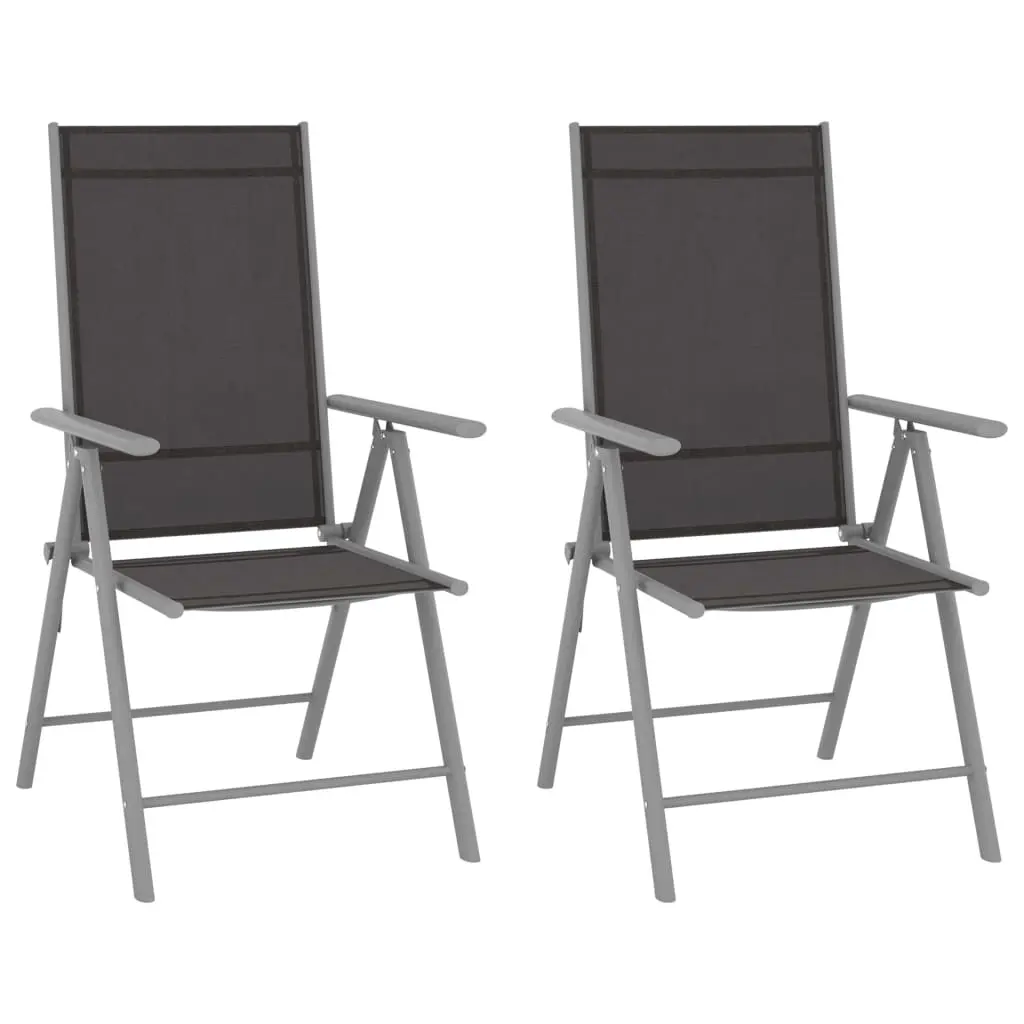 Folding Garden Chairs 2 pcs Textilene Black 312181 - Furniture