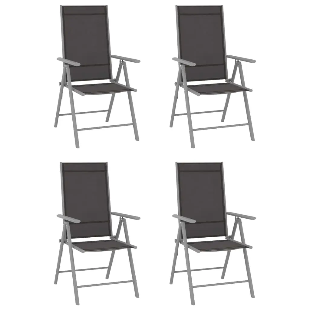 Folding Garden Chairs 4 pcs Textilene Black 312182 - Furniture