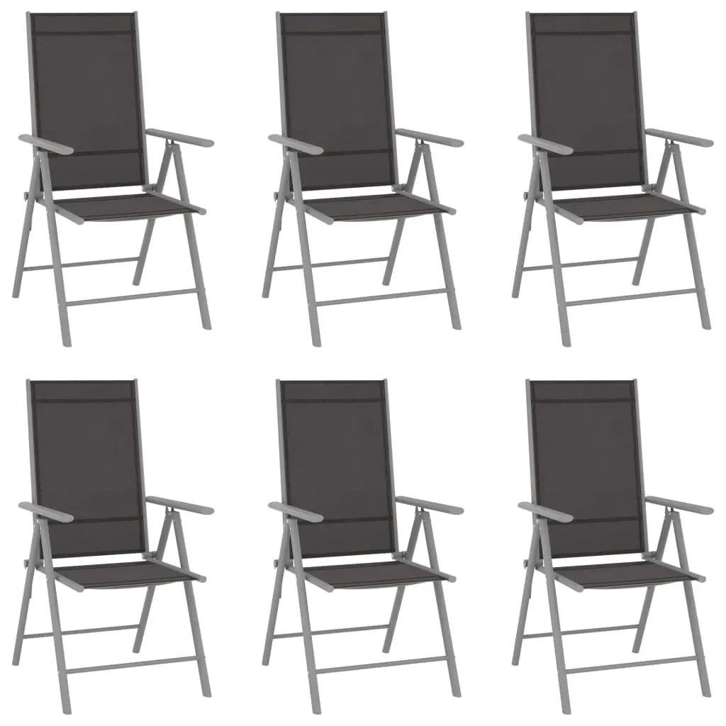 Folding Garden Chairs 6 pcs Textilene Black 312183 - Furniture
