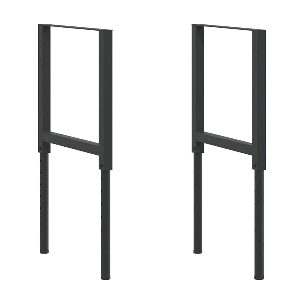 Adjustable Work Bench Frames 2 pcs Metal 55x(69-95.5) cm Black 147931