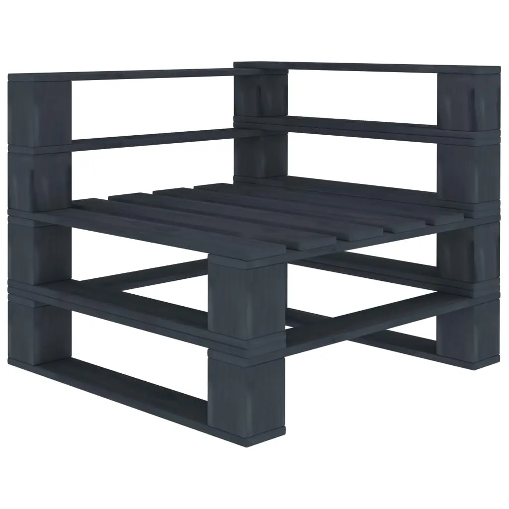 Garden Pallet Corner Sofa Wood Grey 313575 - Furniture