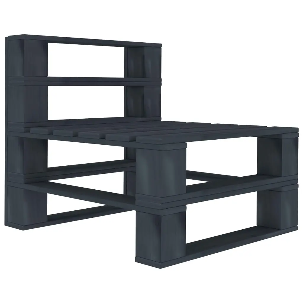 Garden Pallet Middle Sofa Wood Grey 313576 - Furniture