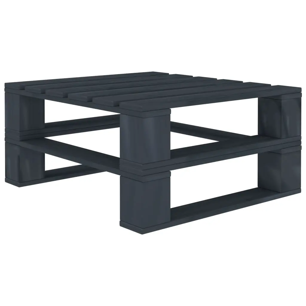 Garden Pallet Table Grey Wood 313577 - Furniture