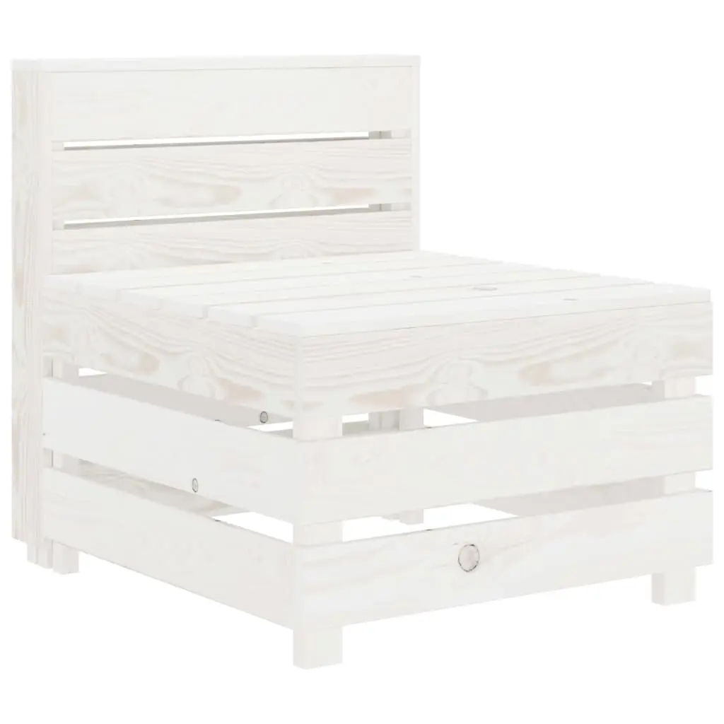 Garden Pallet Sofa White Wood 313579 - Furniture