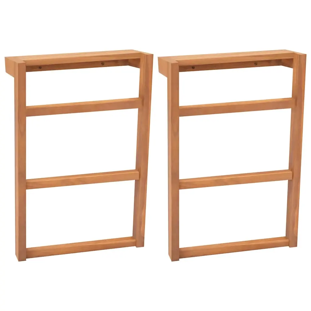 Towel Racks 2 pcs Solid Teak Wood 325278 - Home & Garden