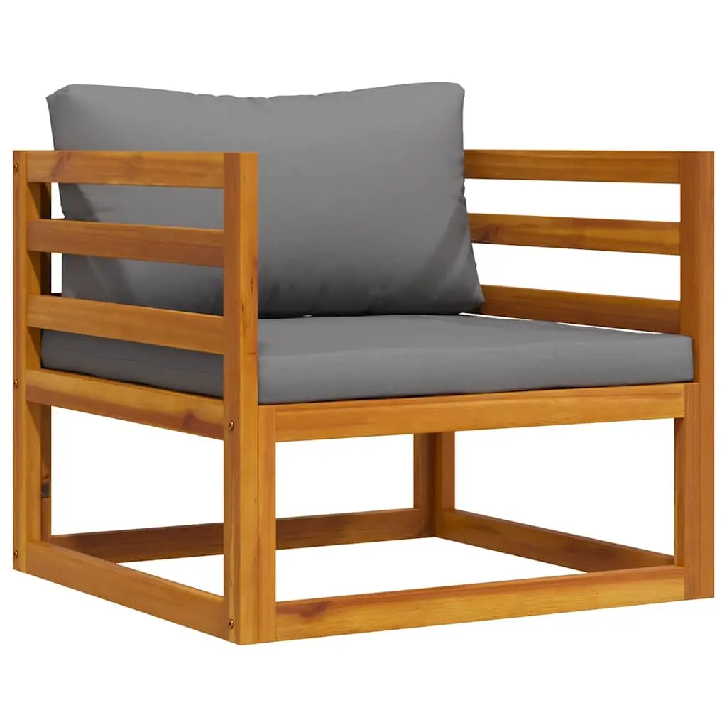 Garden Chair with Dark Grey Cushions Solid Acacia Wood 311867 - Furniture