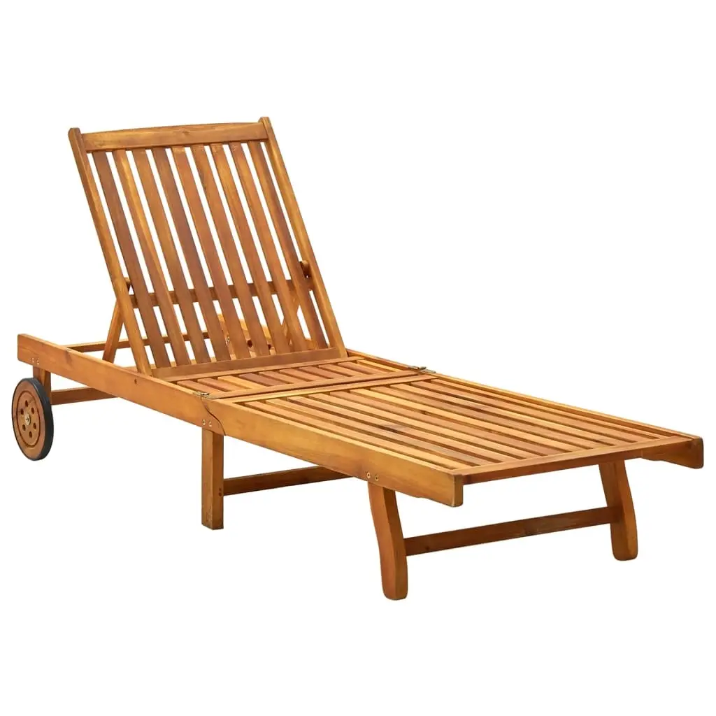 Sun Lounger Solid Acacia Wood 311871 - Furniture
