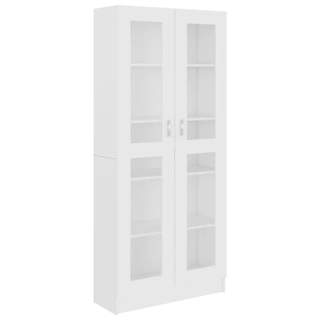 Vitrine Cabinet White 82.5x30.5x185 cm Engineered Wood 802768 - Furniture