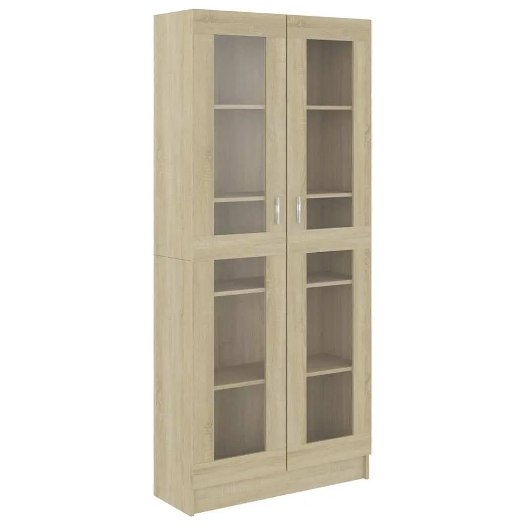Vitrine Cabinet Sonoma Oak 82.5x30.5x185 cm Engineered Wood 802771 - Furniture