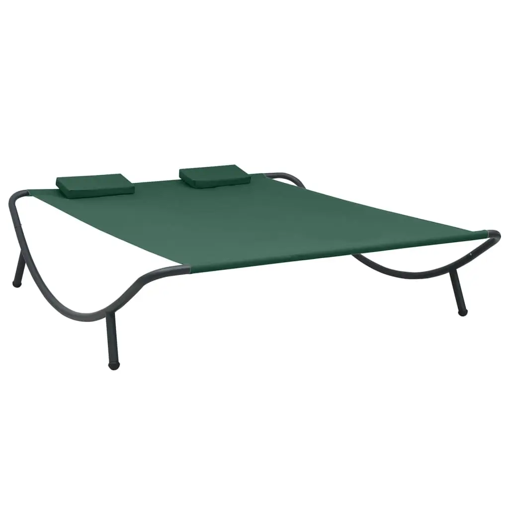 Outdoor Lounge Bed Fabric Green 313530 - Furniture