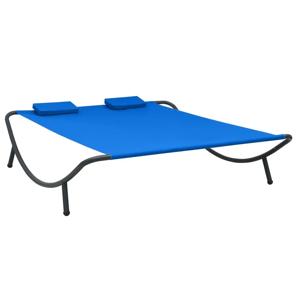 Outdoor Lounge Bed Fabric Blue 313531 - Furniture