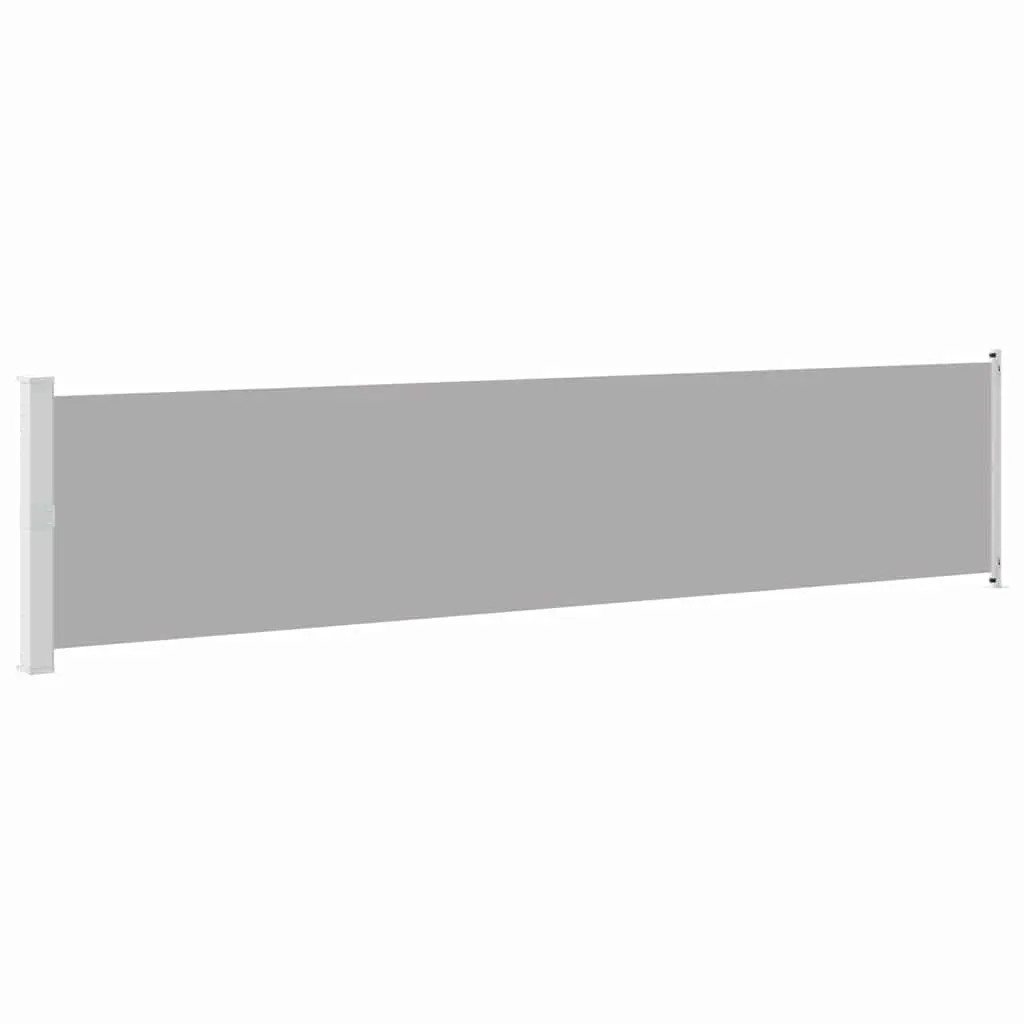 Patio Retractable Side Awning 140x600 cm Grey 313373 - Home & Garden