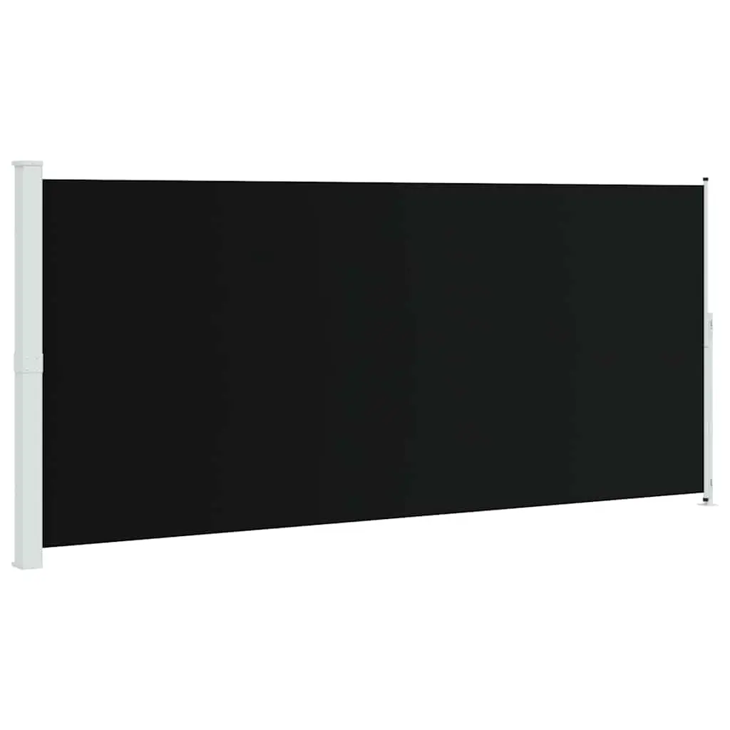 Patio Retractable Side Awning 220x500cm Black 313429 - Home & Garden