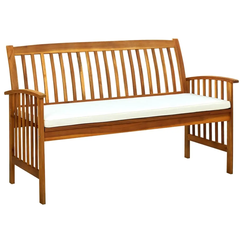 Garden Bench with Cushion 147 cm Solid Acacia Wood 312134 - Furniture