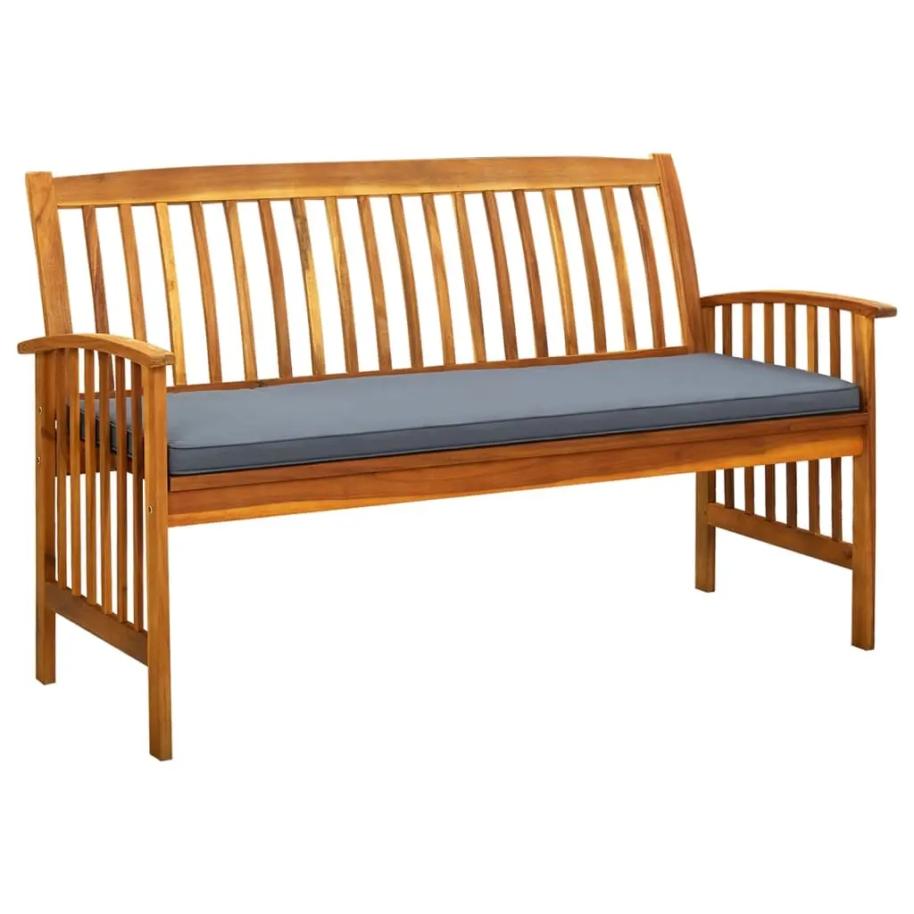 Garden Bench with Cushion 147 cm Solid Acacia Wood 312135 - Furniture
