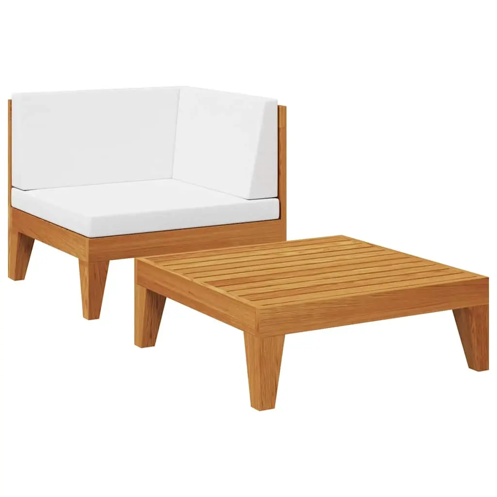 2 Piece Garden Lounge Set with Cushions Solid Acacia Wood 312146 - Furniture