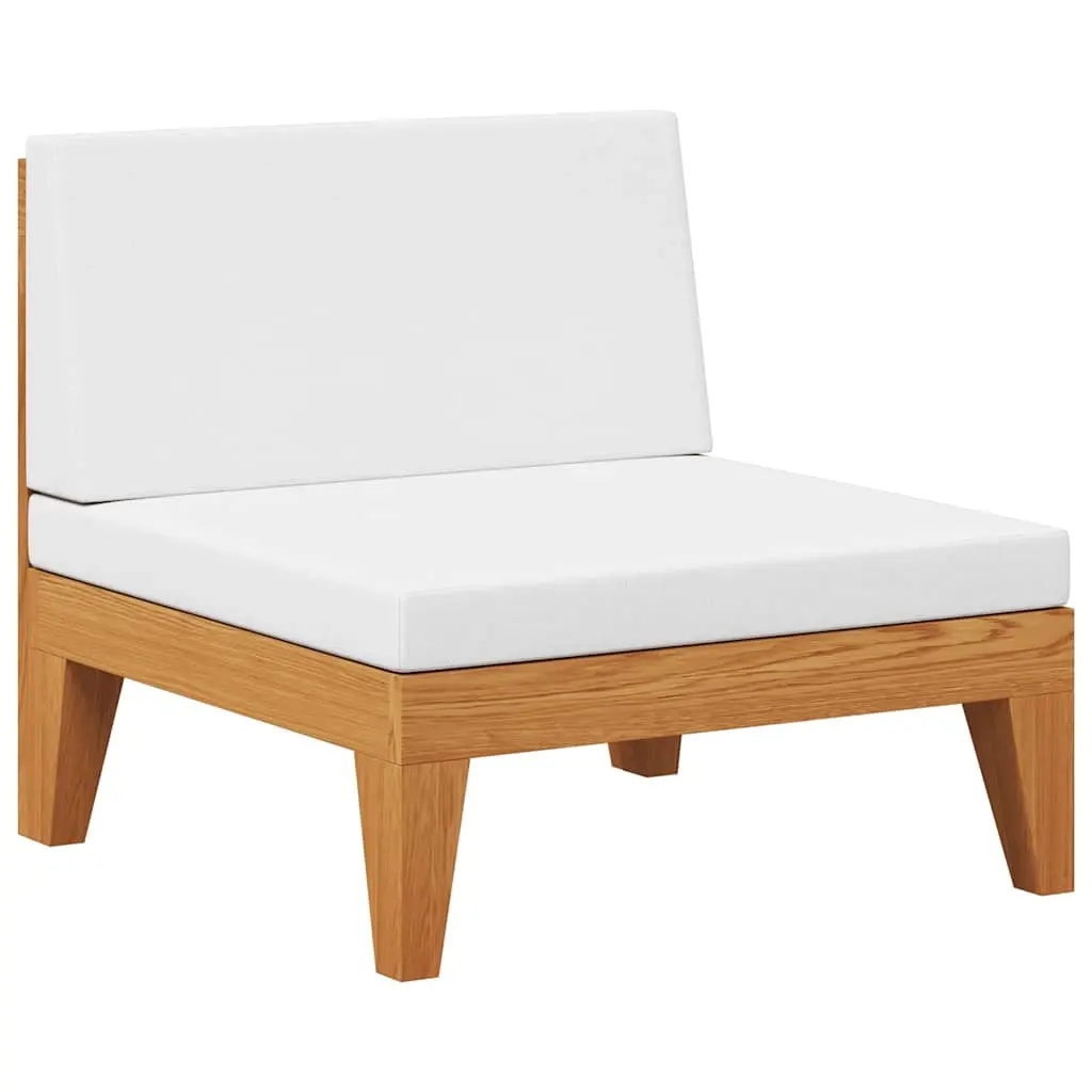 Sectional Middle Sofa & Cream White Cushions Solid Acacia Wood 312150 - Furniture