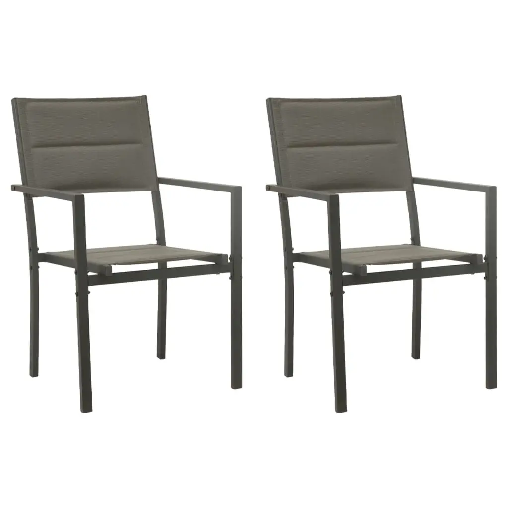 Garden Chairs 2 pcs Textilene and Steel Grey and Anthracite 313079 - Furniture