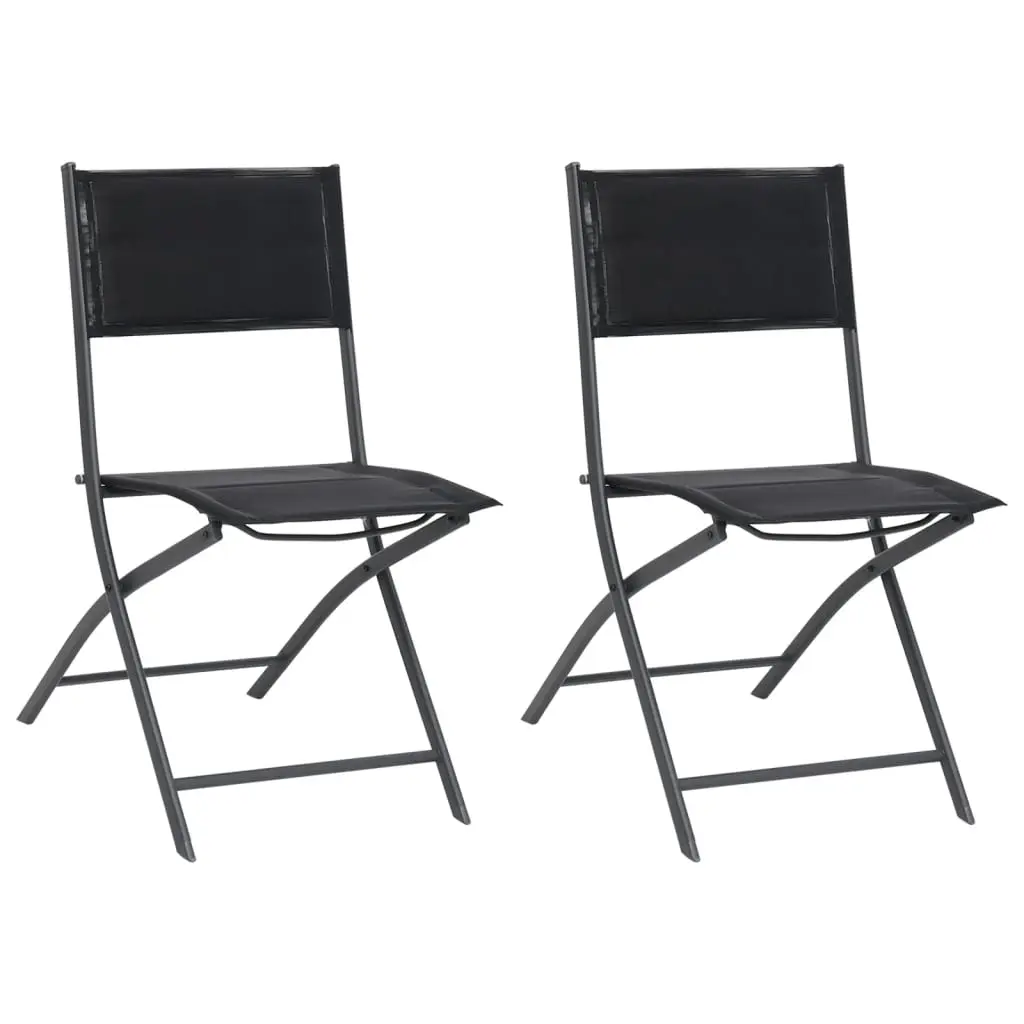 Folding Outdoor Chairs 2 pcs Steel and Textilene 313082 - Furniture