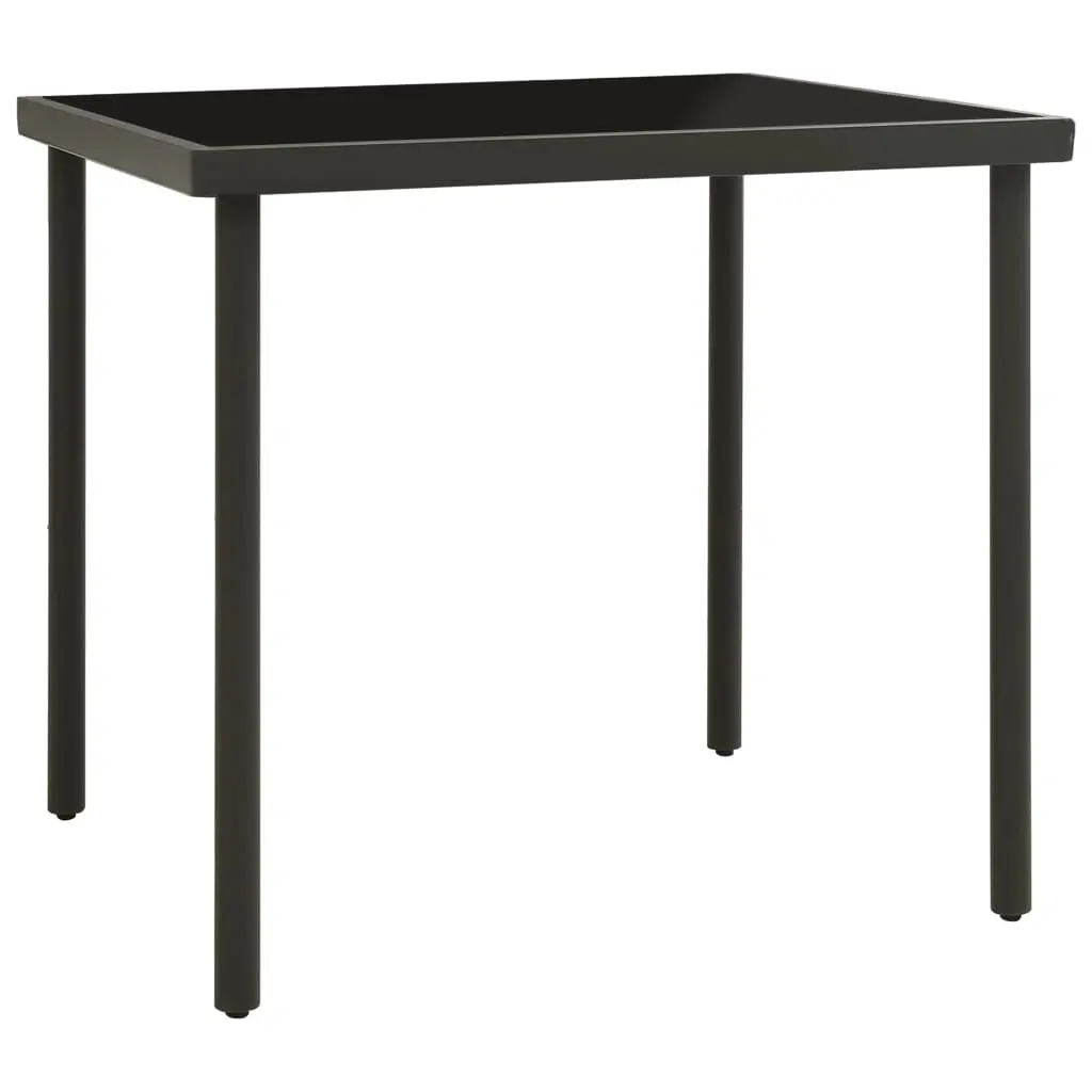Outdoor Dining Table Anthracite 80x80x72 cm Glass and Steel 313092 - Furniture