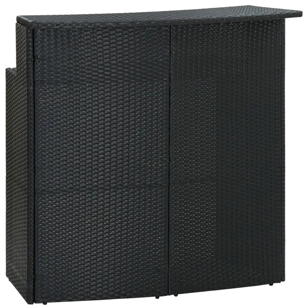 Garden Bar Table Black 120x55x110 cm Poly Rattan 313468 - Furniture