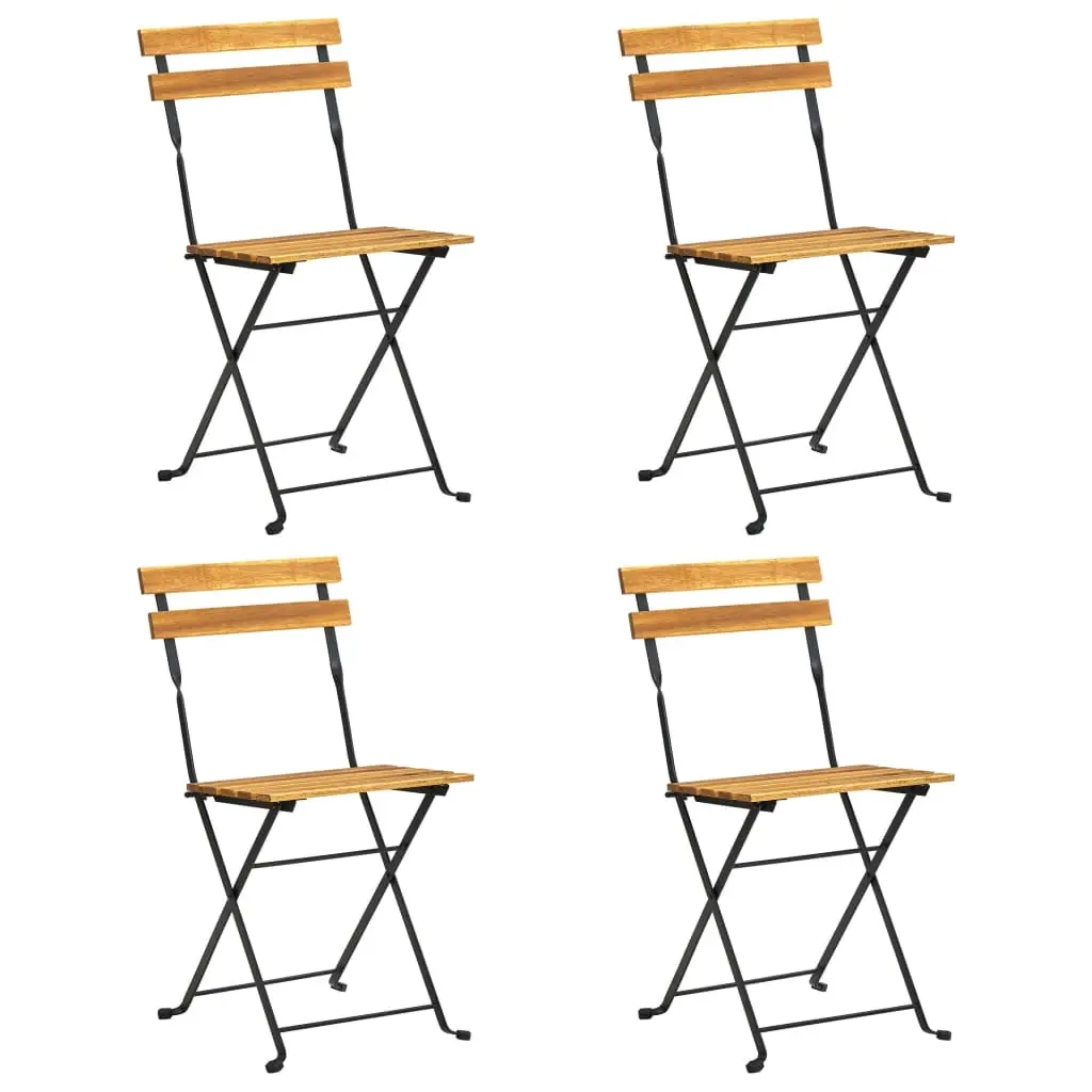 Folding Bistro Chair 4 pcs Solid Acacia Wood 313161 - Furniture