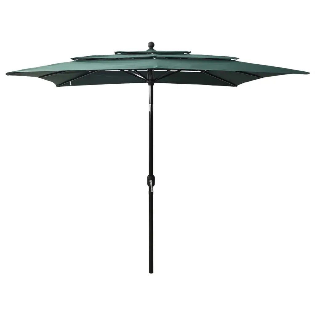 3-Tier Garden Parasol with Aluminium Pole Green 2.5x2.5 m 313837