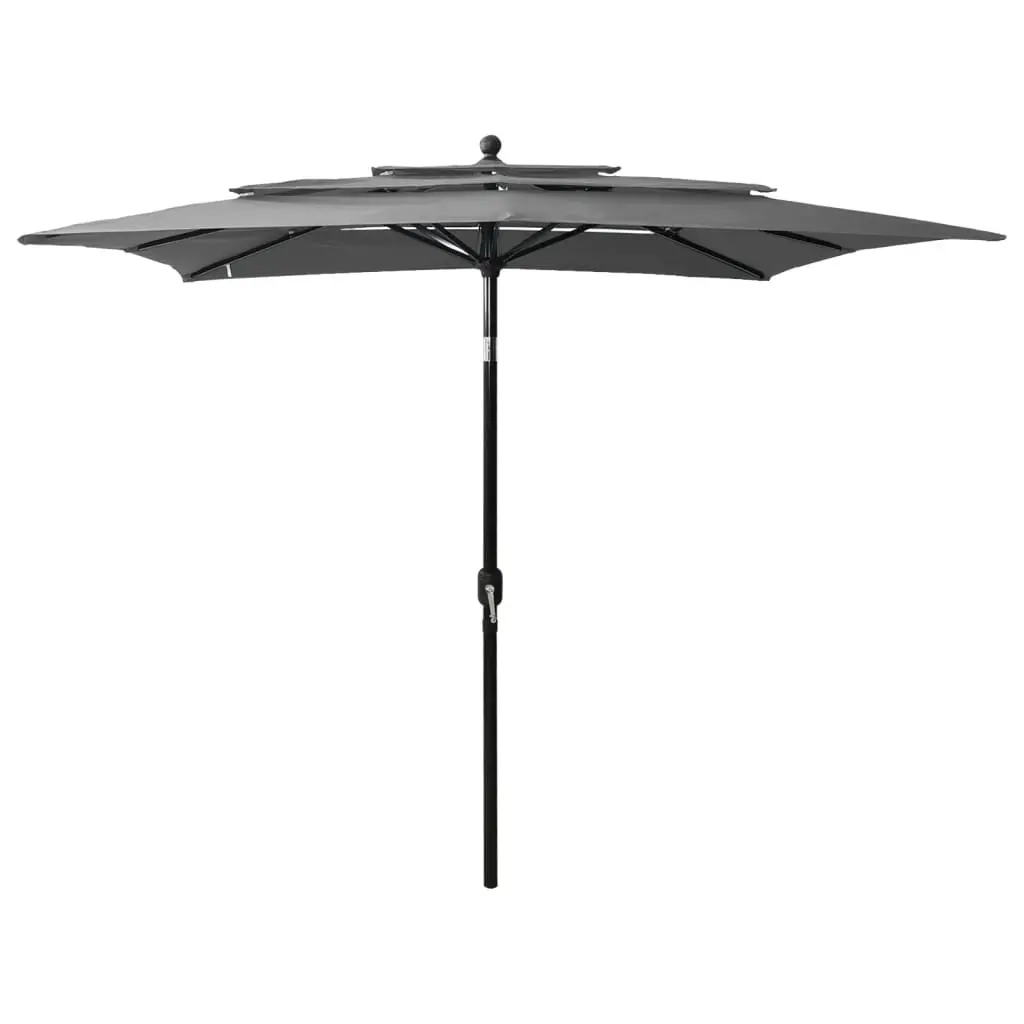 3-Tier Garden Parasol with Aluminium Pole Anthracite 2.5x2.5 m 313838