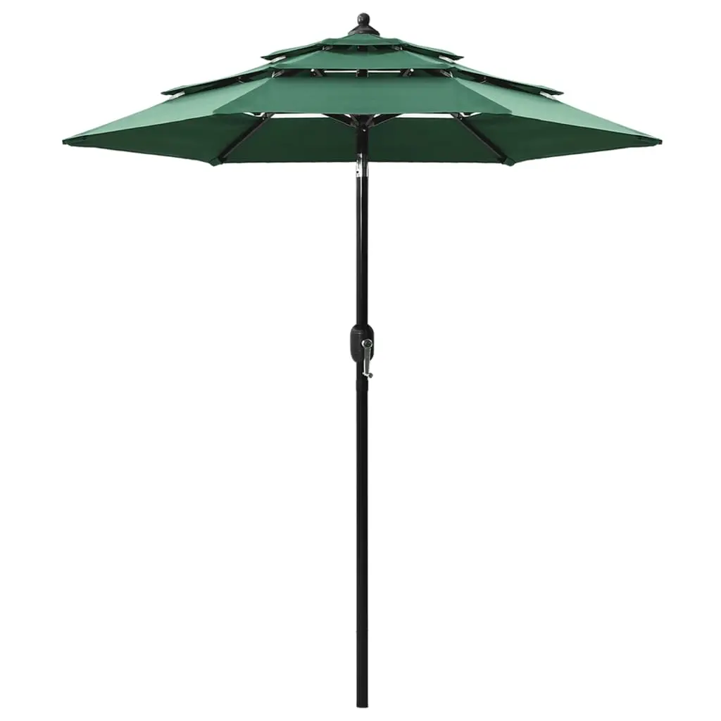 3-Tier Garden Parasol with Aluminium Pole Green 2 m 313853
