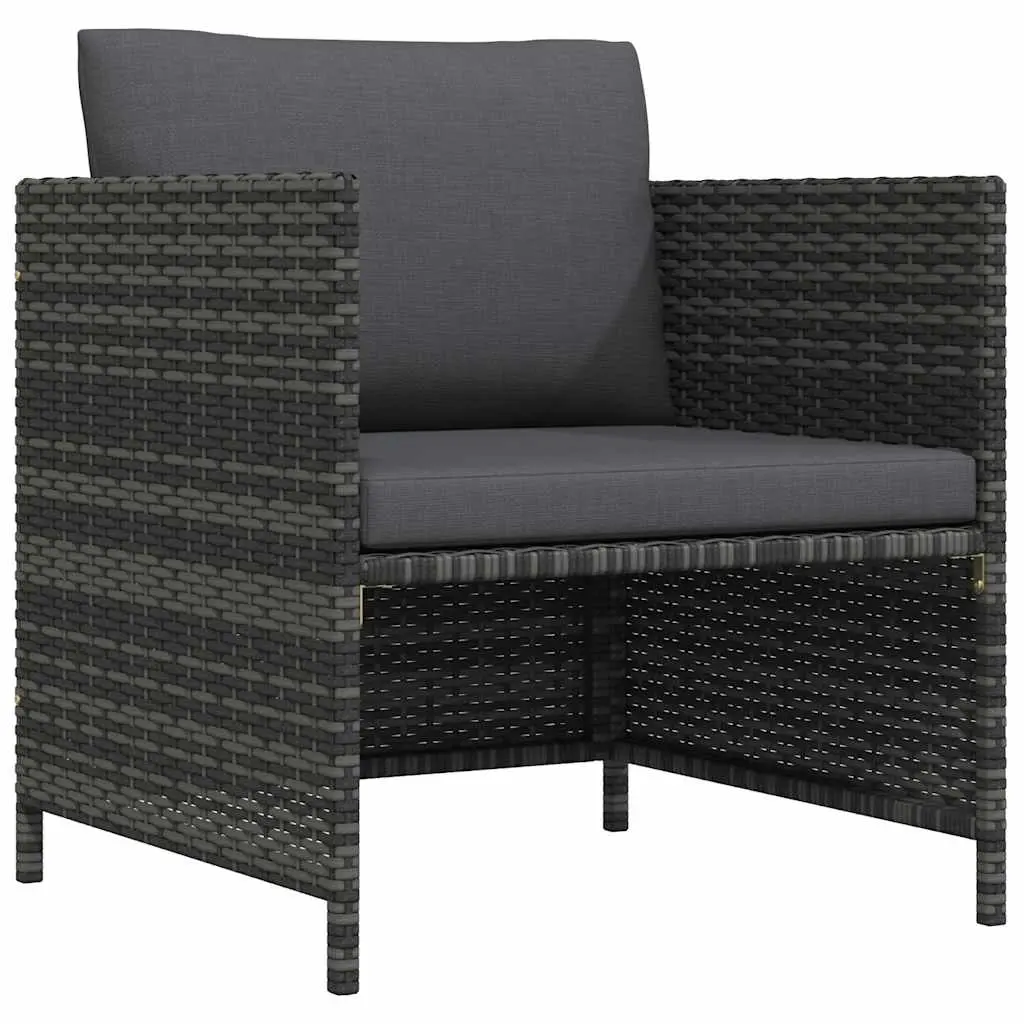 Garden Sofa with Cushions Grey Poly Rattan 313496 - Furniture