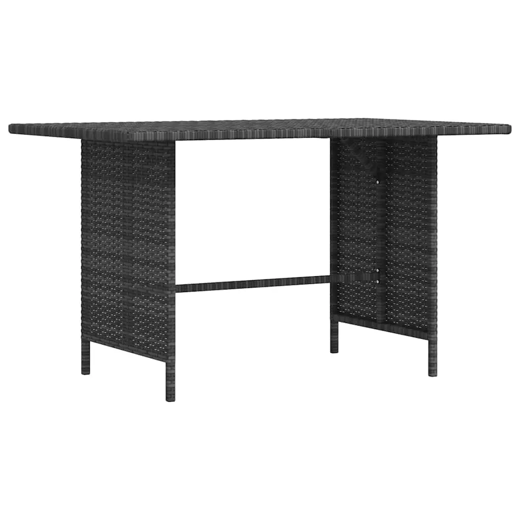 Garden Dining Table Grey 110x70x65 cm Poly Rattan 313497 - Furniture