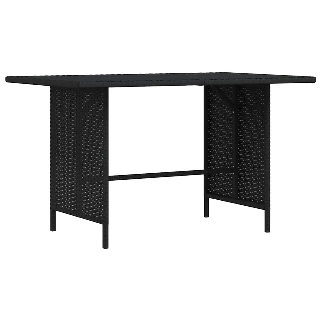 Garden Dining Table Black 110x70x65 cm Poly Rattan 313511 - Furniture