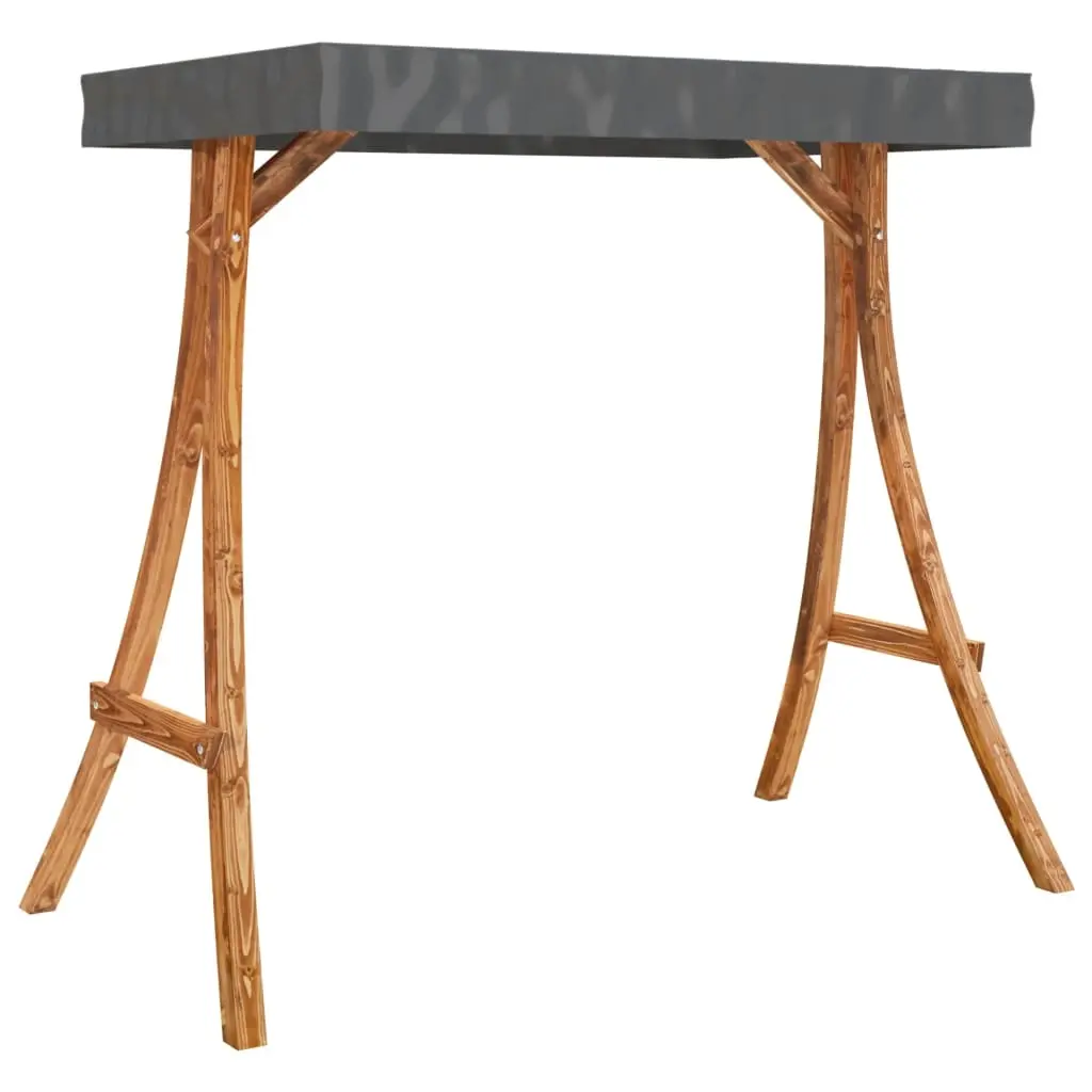 Swing Frame with Anthracite Roof Bent Wood with Teak Finish 313938 - Home & Garden