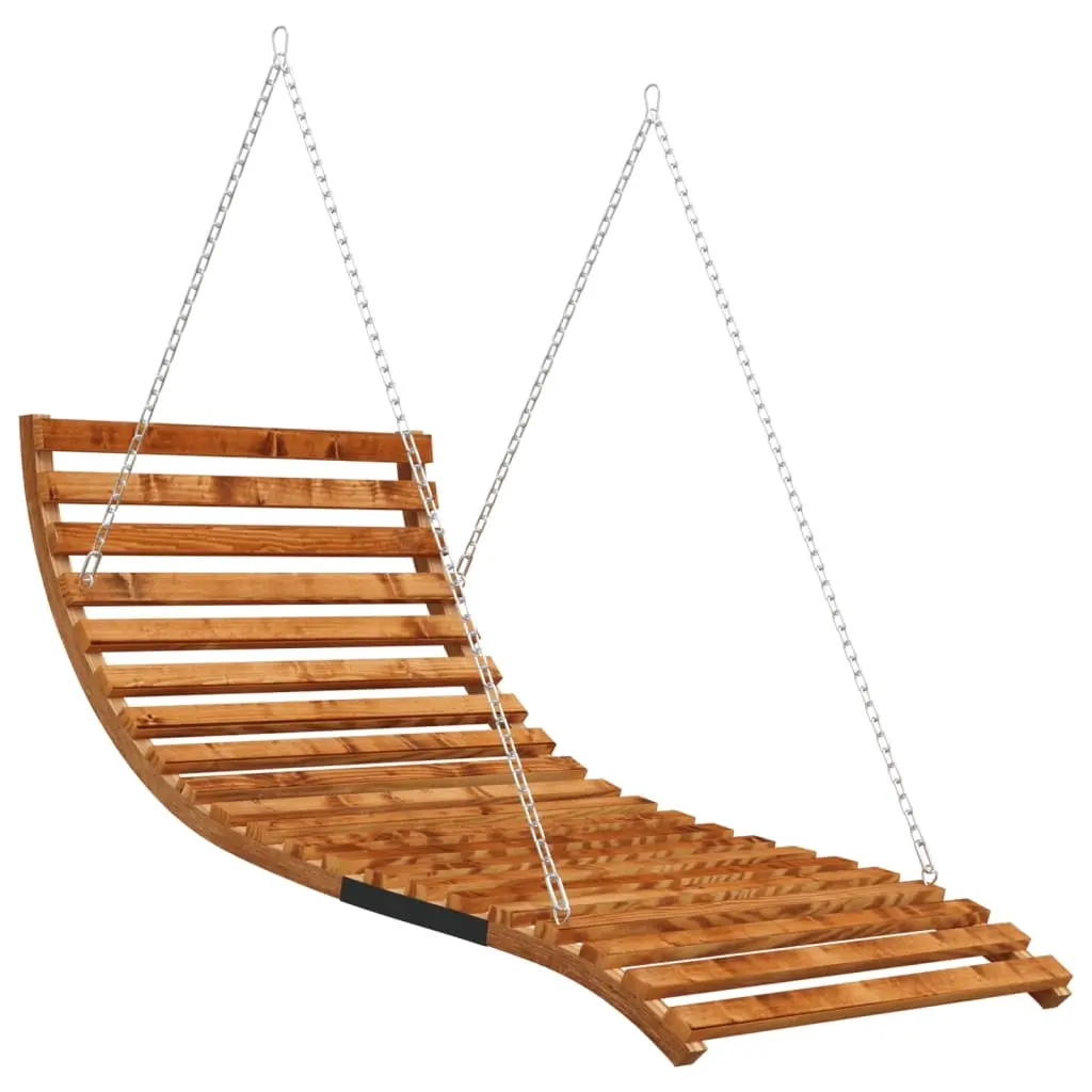 Swing Bed Solid Bent Wood with Teak Finish 115x147x46 cm 313939 - Home & Garden