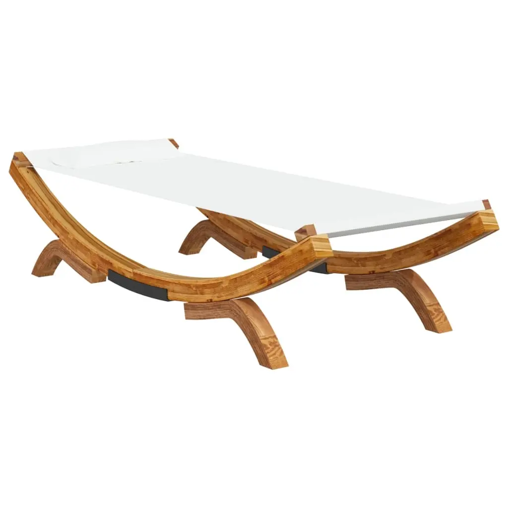 Outdoor Lounge Bed 100x188.5x44 cm Solid Bent Wood Cream 313947 - Furniture